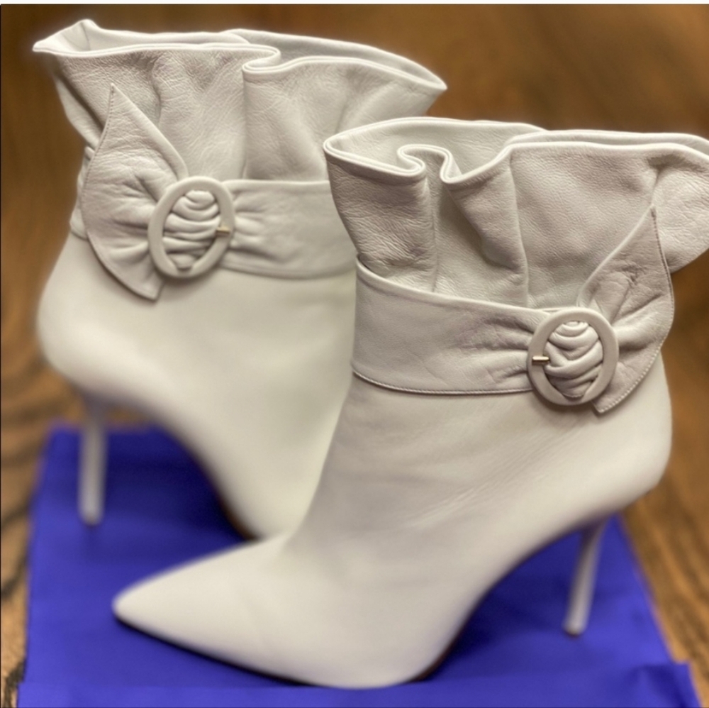 Elegant Aquazzura Tribeca White Stiletto Boots EUR 39